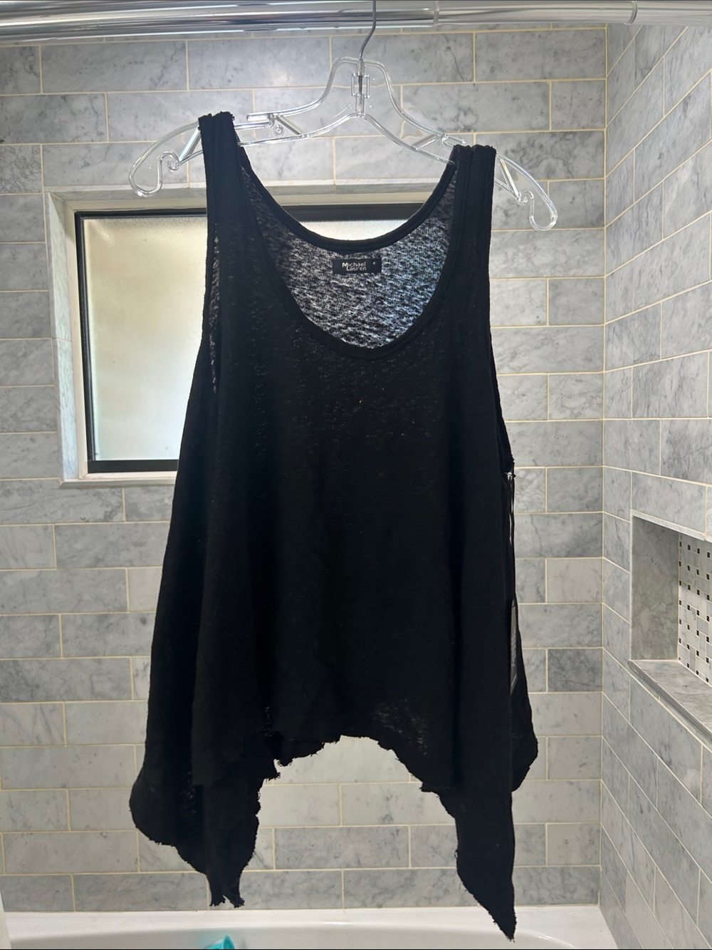 NWT Michael Lauren black shark bite tank top size medium